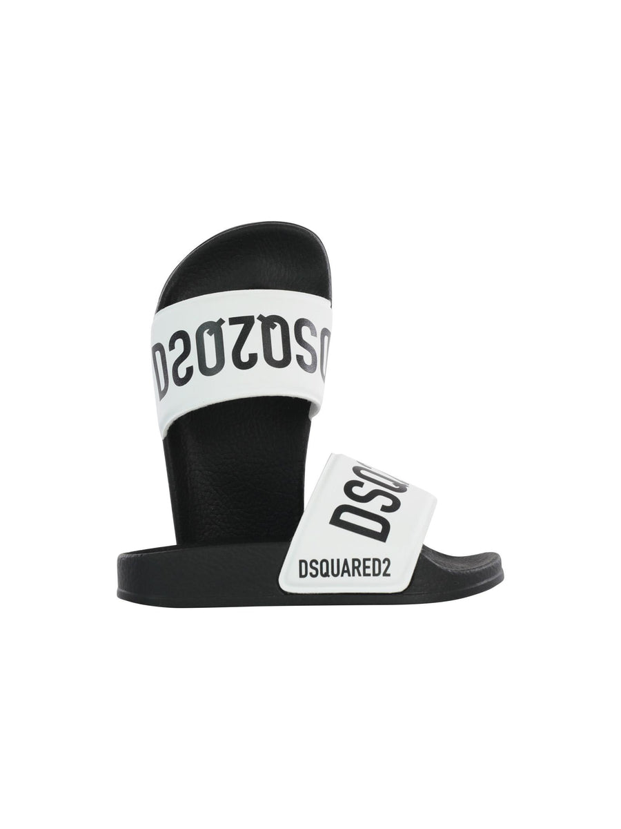 Ciabatte nera con stampa DSQ specchio 73701 03 Dsquared 