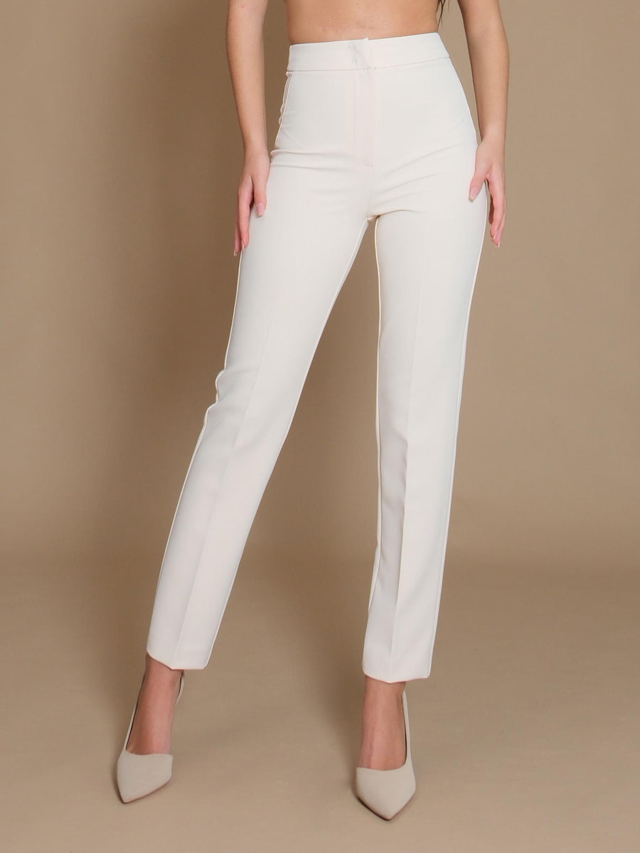 Pantalone Silence Limited slim basic bianco NP2002CREPE MILK Silence Limited 