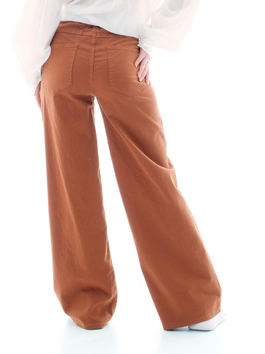 Jeans a zampa Please tabacco con cinturino P3CPCV9N3N TABACCO Please 