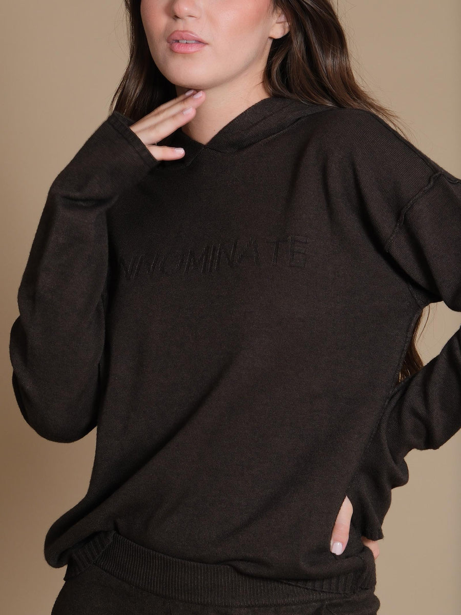 Maglia Hinnominate moro con cappuccio e logo frontale HMABW01175 MORO Hinnominate 