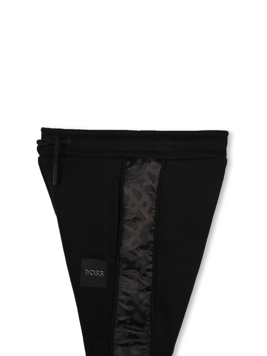 Pantalone tuta nero con profili logati J04482 09B Boss 