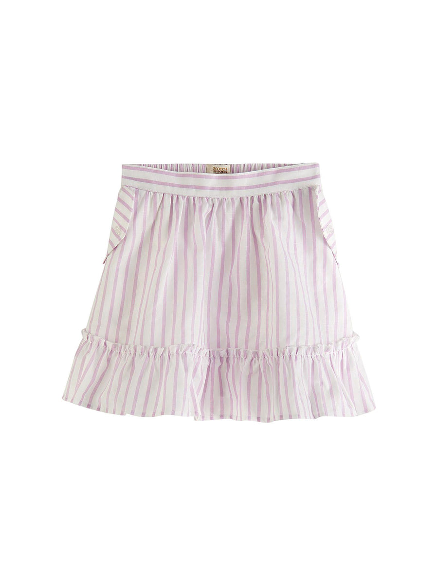 Minigonna a righe bianca e rosa 170718 5531 Scotch & Soda 