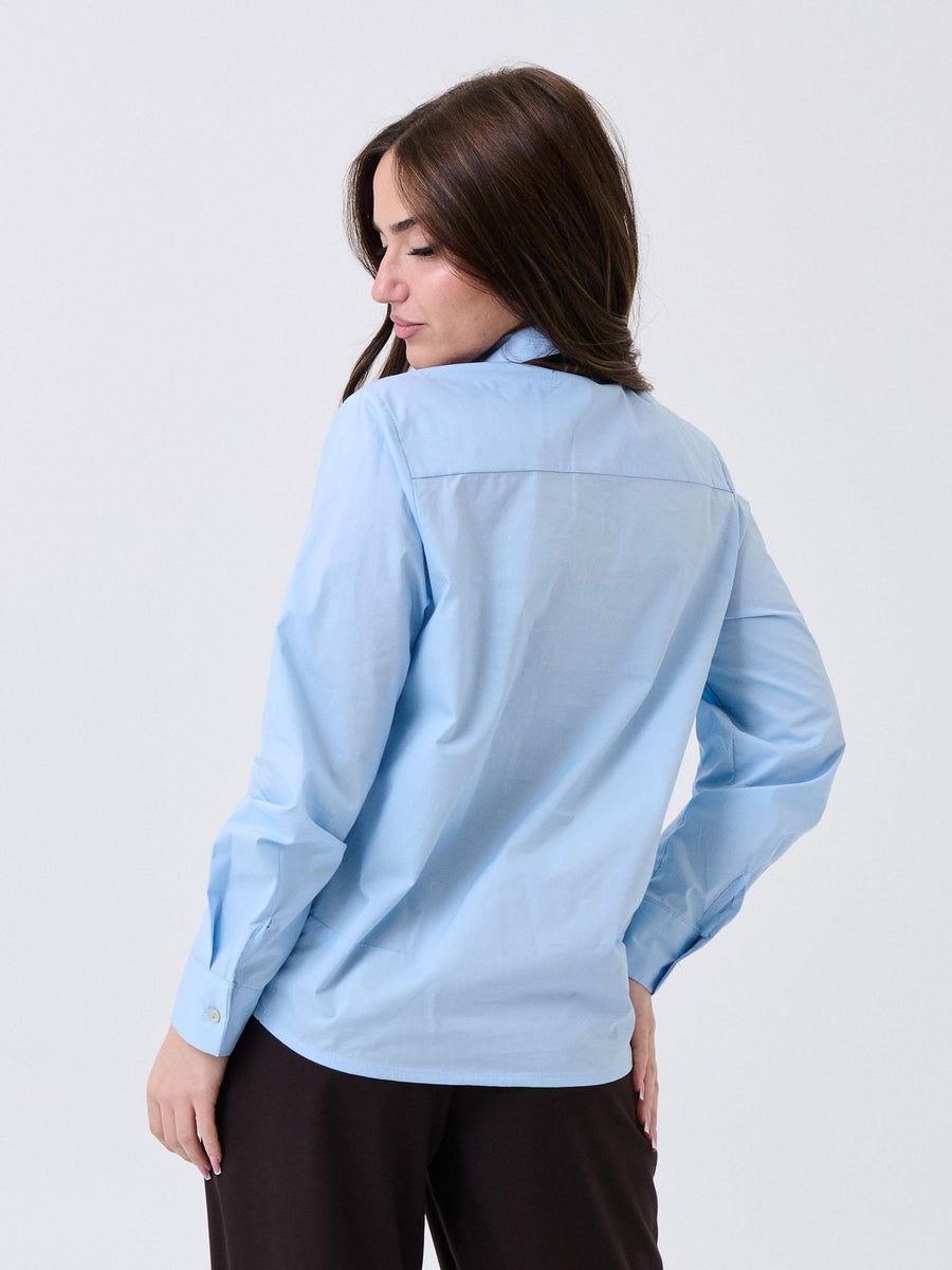 Camicia Armoire azzurra con cravatta marrone fantasia check 3120 AZZURRO Armoire 