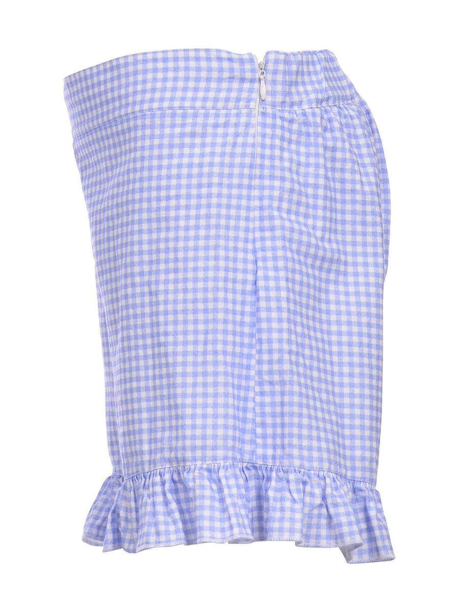 Shorts azzurra a quadretti P0611 UNI Vicolo 