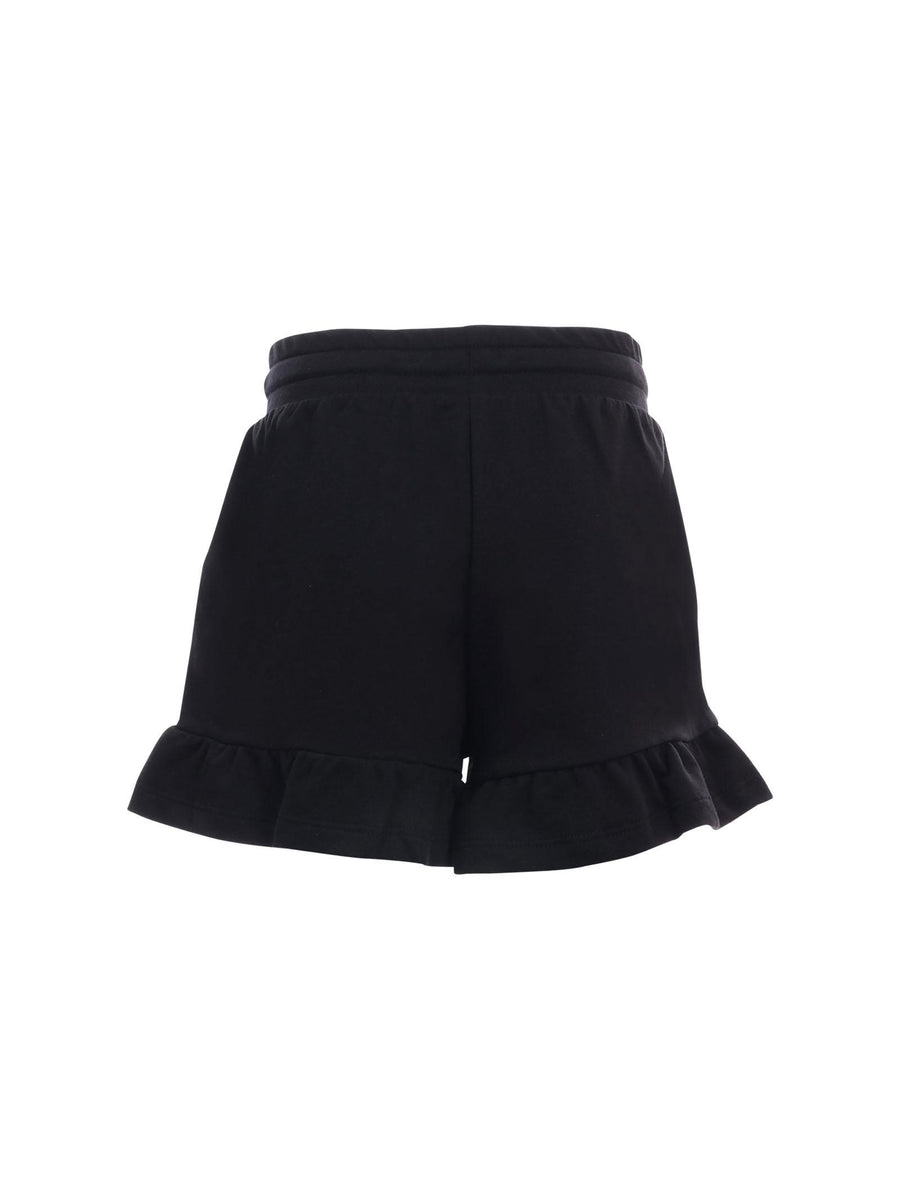 Shorts Moschino nero con logo Teddy e volant sul fondo HAQ014 60100 Moschino 