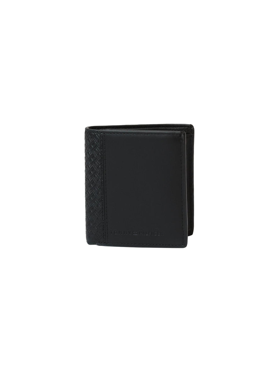 Portafogli piccolo nero con logo in rilievo AM0AM09280 BDS Tommy Hilfiger 