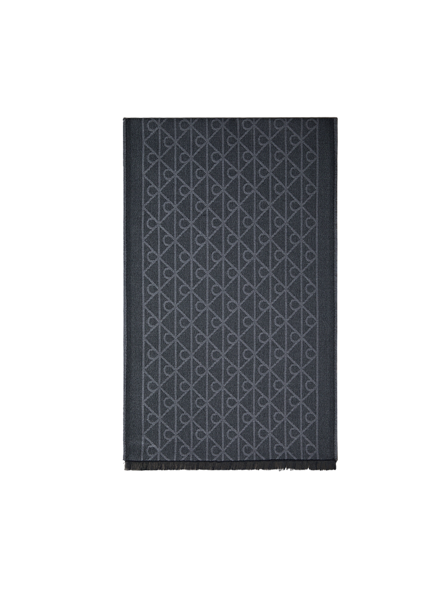 Sciarpa Calvin Klein nera con logo iconico in misto lana LV04D8064G UB1 Calvin Klein 