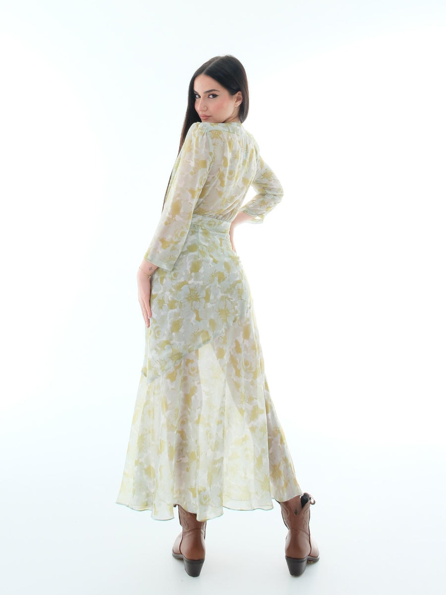 Abito "Julia" Silence Limited verde con stampa floreale AB4086 GREEN Silence Limited 