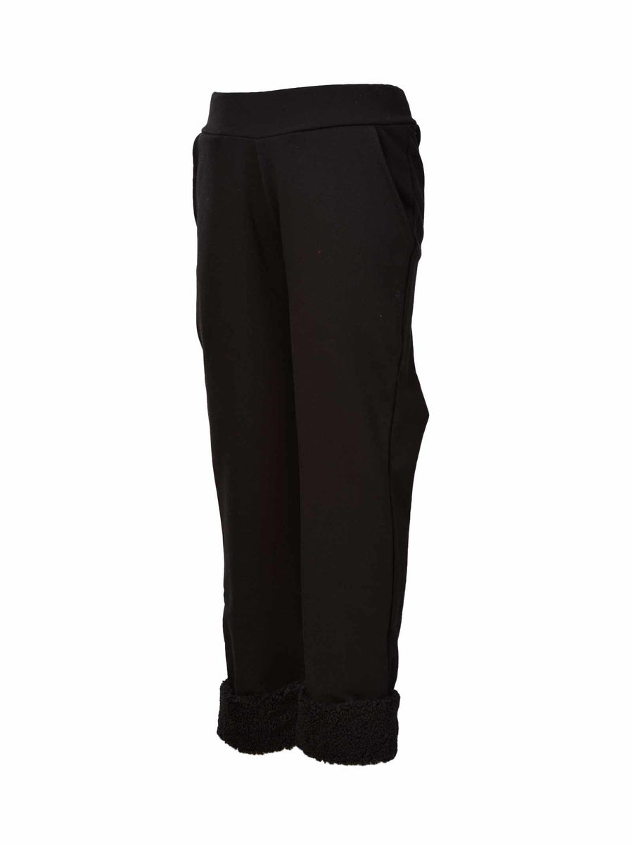 Pantalone nero con pelliccia F0087 NE kontatto 
