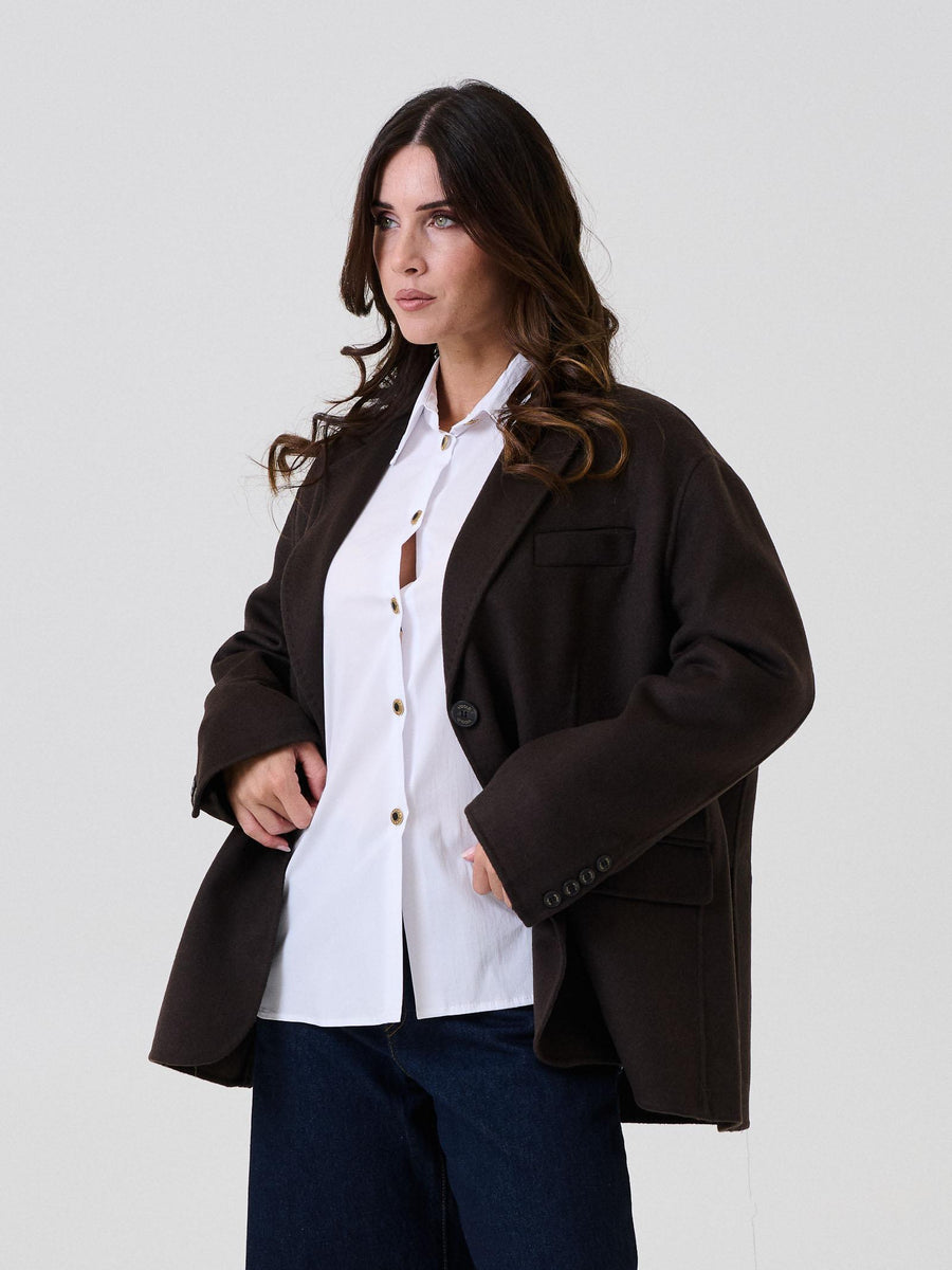 Cappotto Vicolo moro effetto bouclé TF005 FU69 Vicolo 