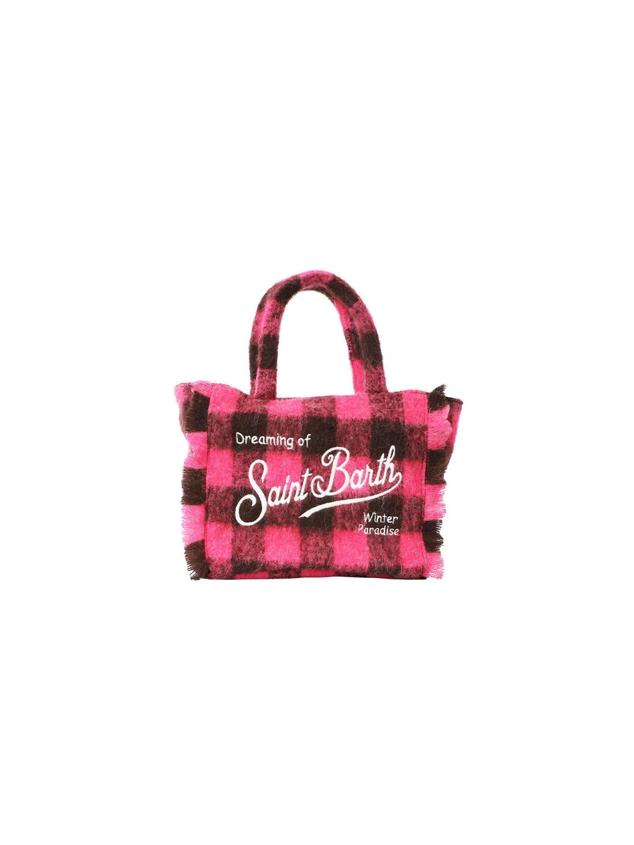 Borsa Colette fantasia Vichy fucsia e marrone COL0015 09877E MC2 SAINT BARTH 