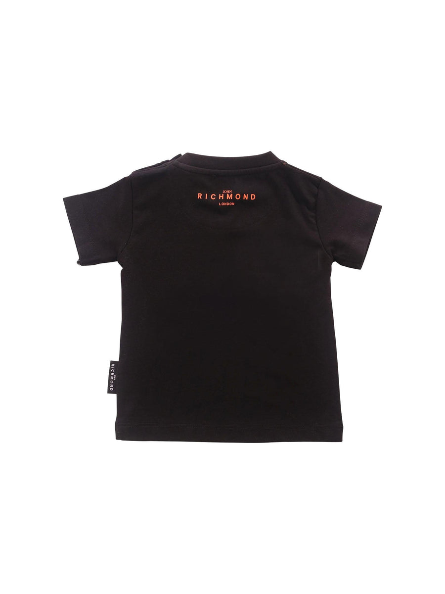 T-Shirt John Richmond nera con logo lettering arancione RIP25014TS BLACK John Richmond 