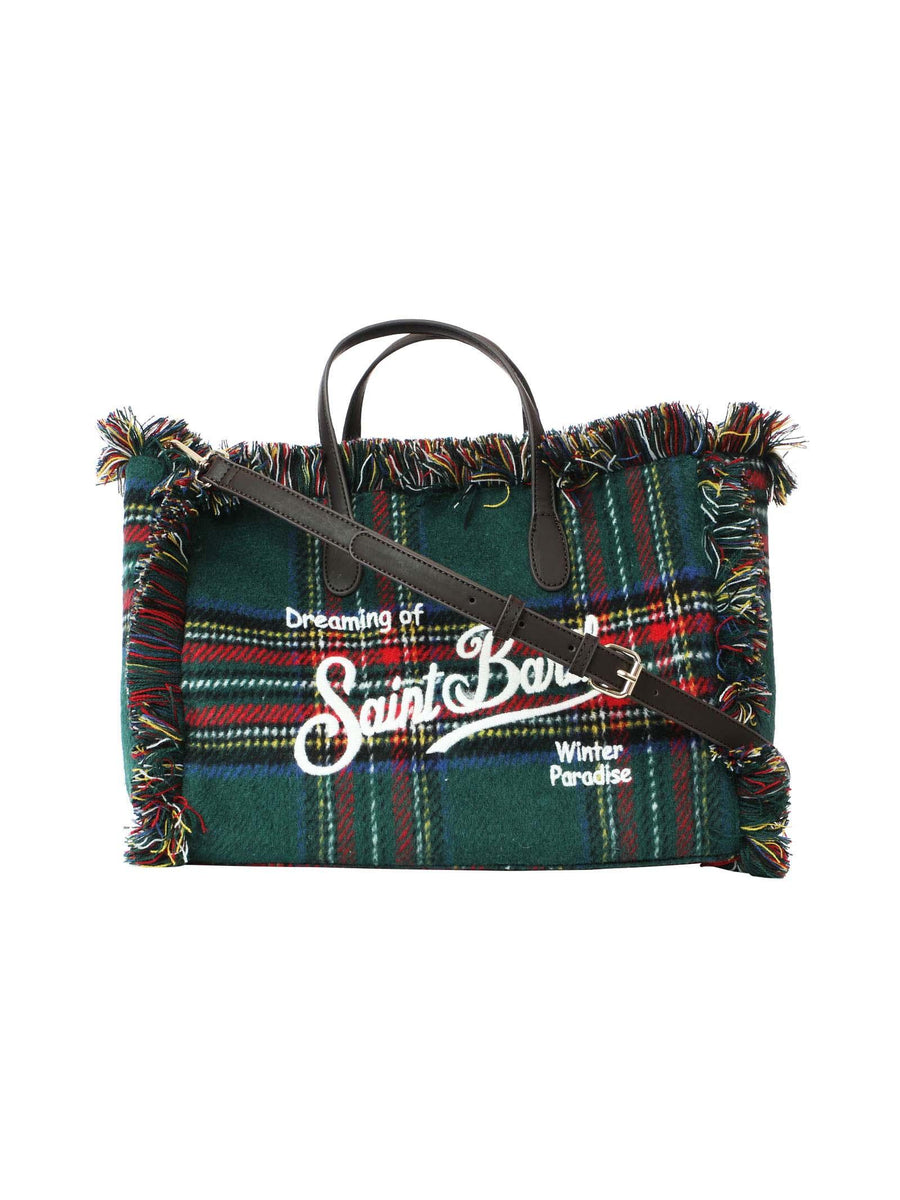Borsa Colette Tartan verde con frange COL0003 09723E MC2 SAINT BARTH 