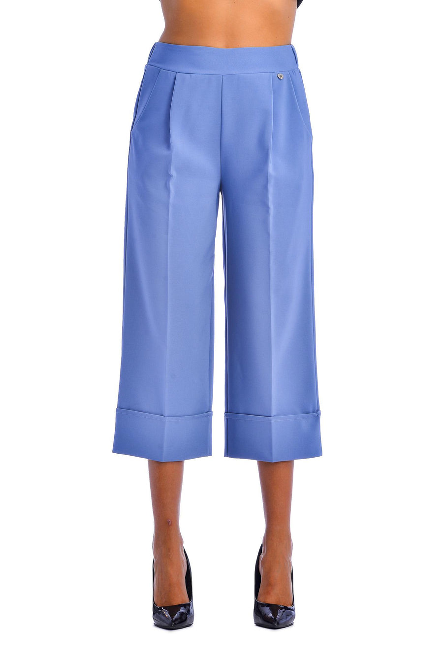 Pantalone cropped azzurro polvere CFC0103913003 B393 Rinascimento 