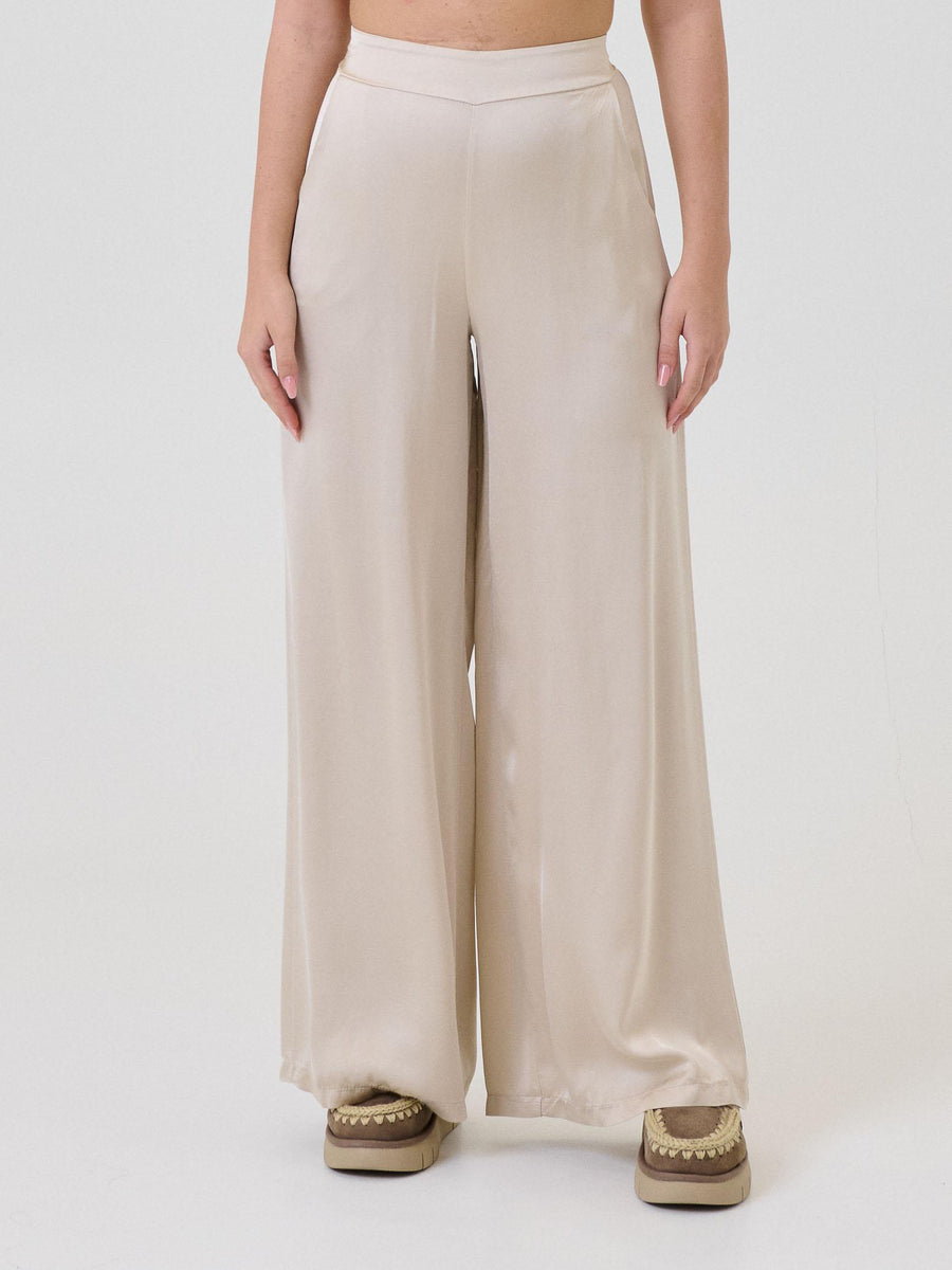 Pantalone ampio Armoire beige a vita alta C206P22R LANA Armoire 