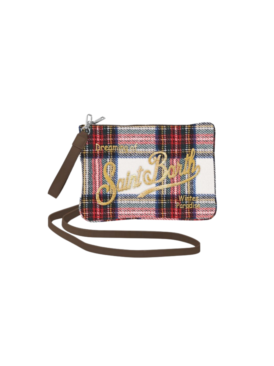 Pochette "parisienne tartan 10" Saint Barth rossa PAR0009 01379G MC2 SAINT BARTH 