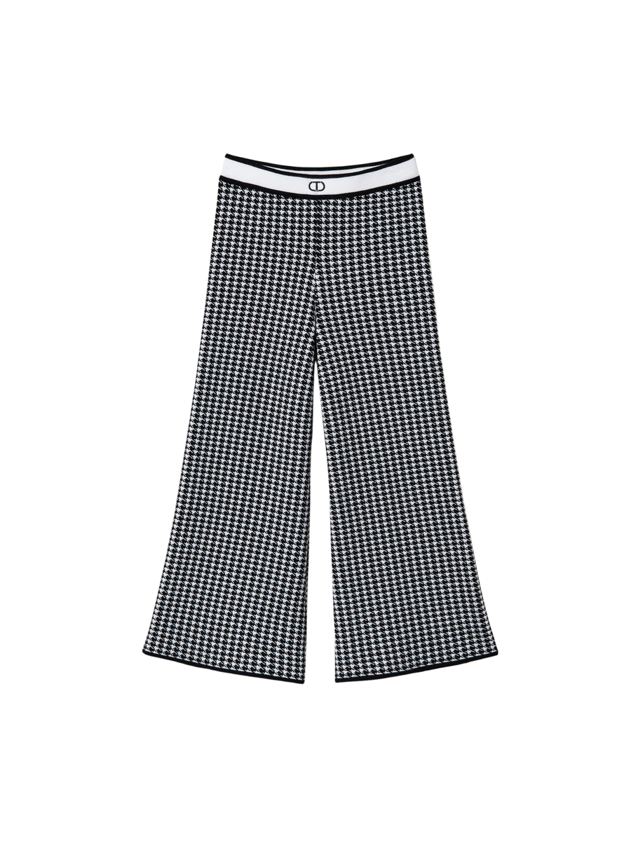 Pantalone Twinset bianco e nero pied de poule 242GJ3102 02722 Twinset 