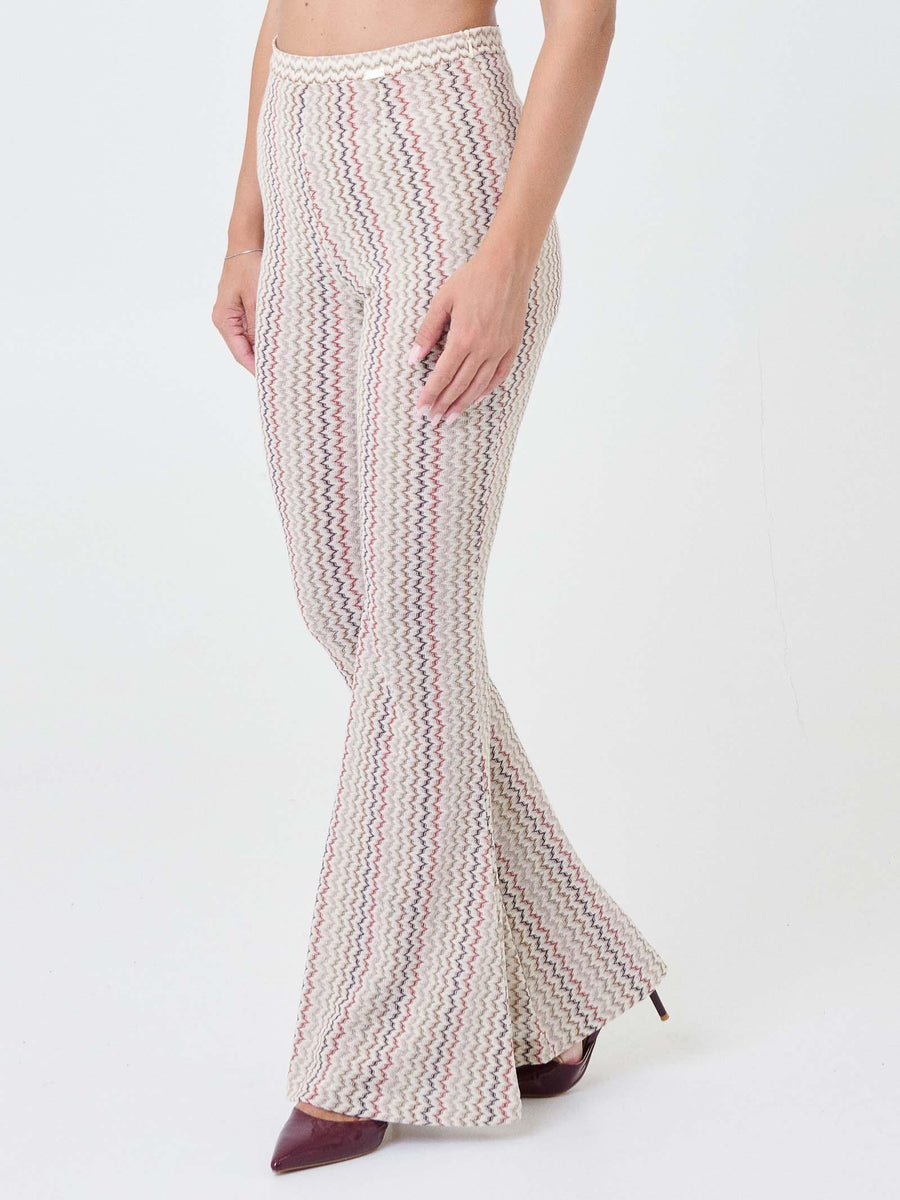 Pantalone a zampa Pho Firenze multicolor con motivo a zig zag 5424008 SPICES PHO FIRENZE 