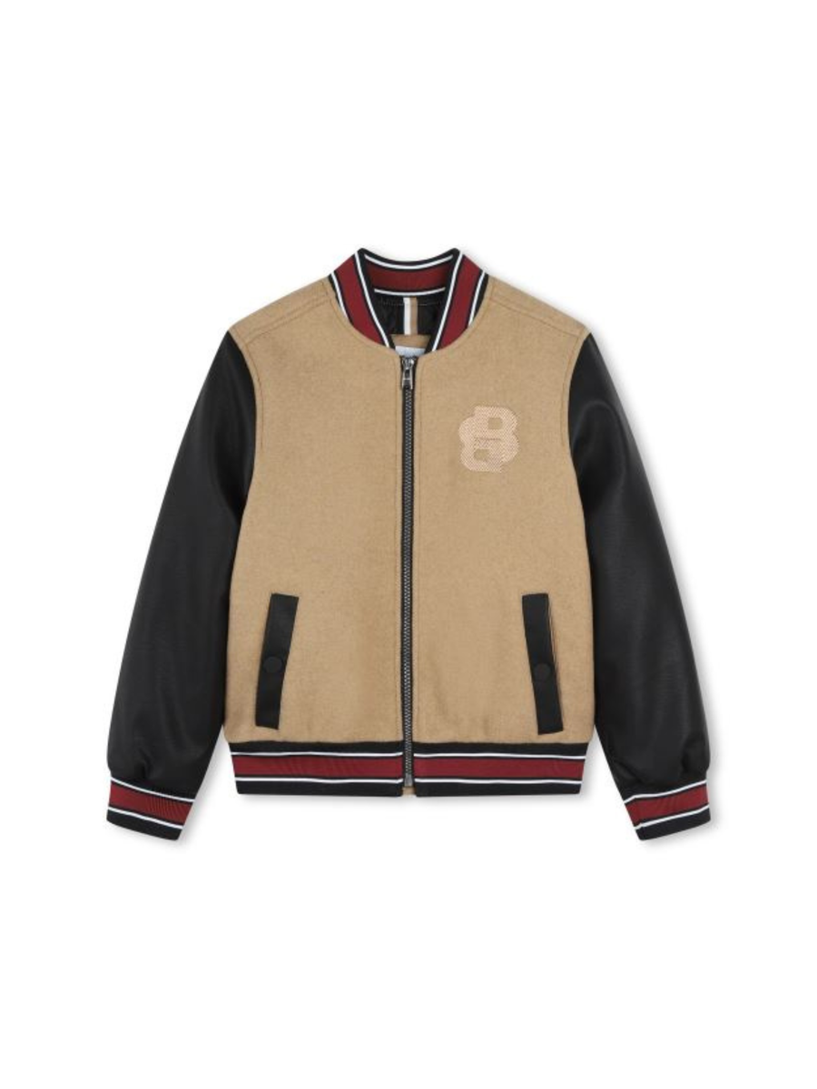 Bomber beige Boss con maniche in ecopelle J51243 269 Boss 