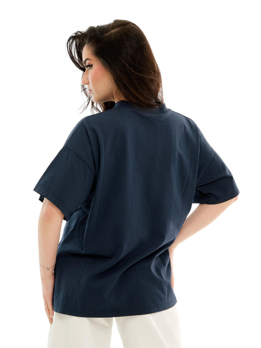 T-Shirt oversize Vicolo blu "hello weekend" RD0516 BLU Vicolo 