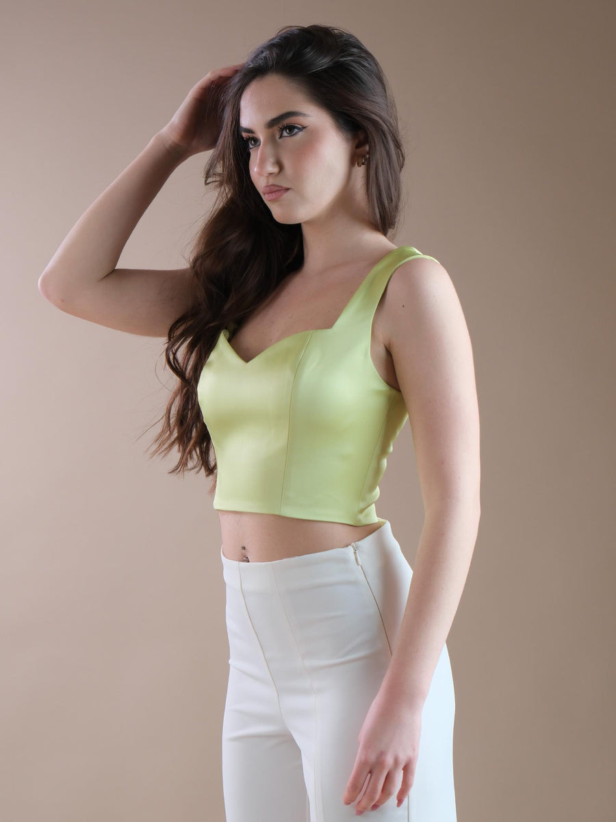 Top cuore con spalline verde acido NP1001 ACIDO Silence Limited 