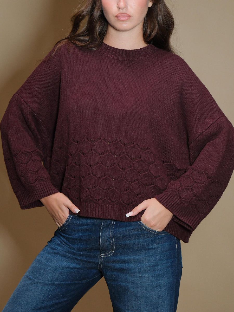 Maglione Armoire traforato vino 5R272 VINO Armoire 