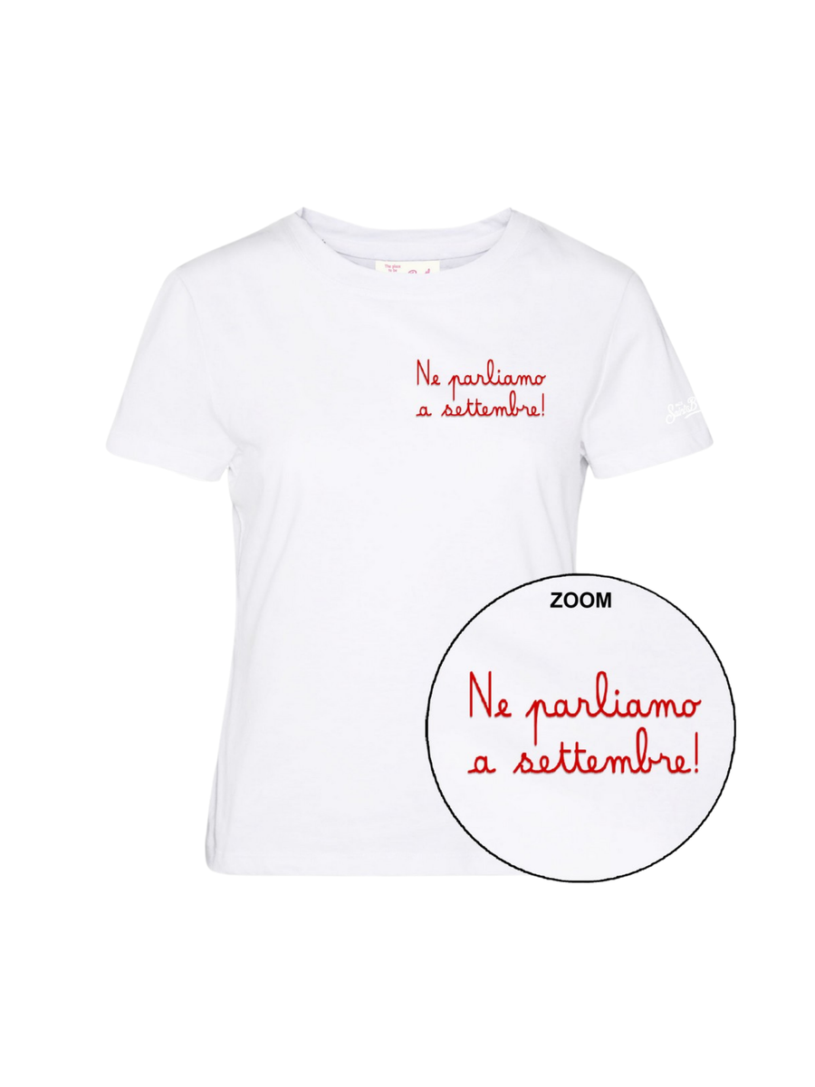 T-shirt MC2 Saint Barth "Emilie bianca Ne parliamo a settembre EMI0001 06037H MC2 SAINT BARTH 
