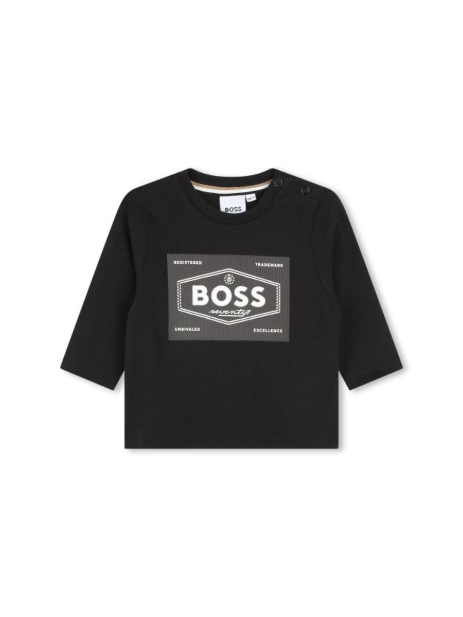 T-Shirt Boss maniche lunghe nera stampa logo J51290 09B Boss 