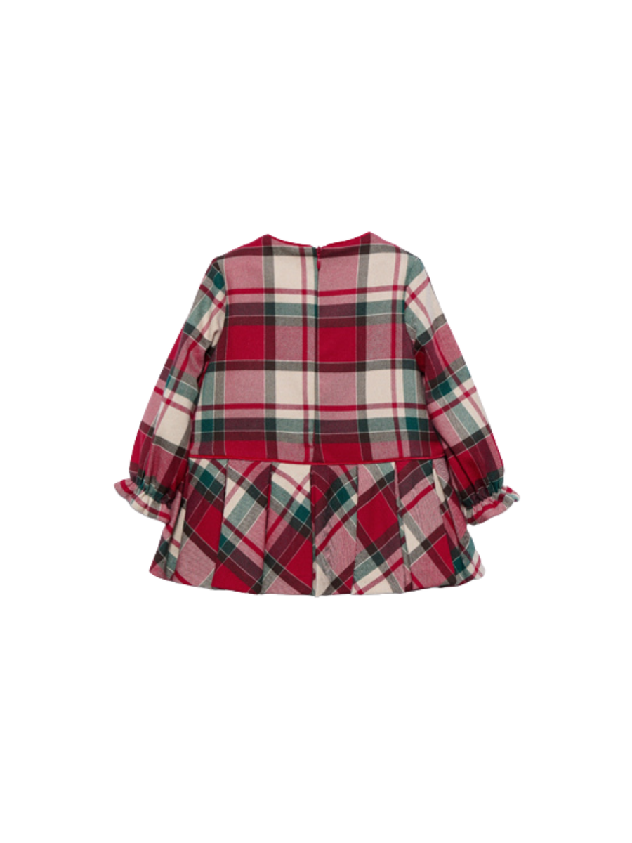 Abito tartan Abel & Lula rosso con fiocco in velluto 15509 Rosso Abel & Lula 