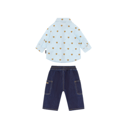 Coordinato camicia e jeans Moschino azzurro e blu MUK057 40109 Moschino 