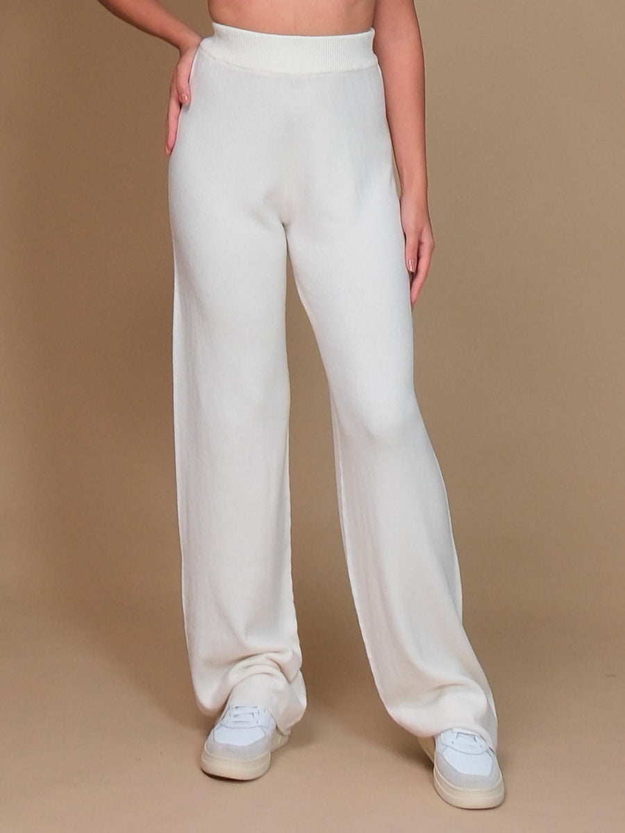 Pantalone a palazzo Armoire in maglia crema AI720 CREMA Armoire 