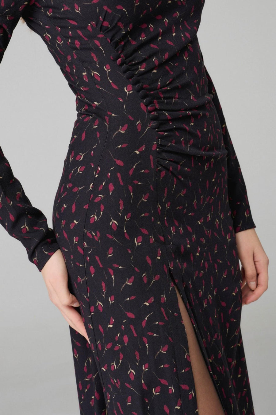 Abito lungo "Chloe" Mar De Margaritas nero con dettagli a contrasto MMABW01290 NE104 Mar De Margaritas 