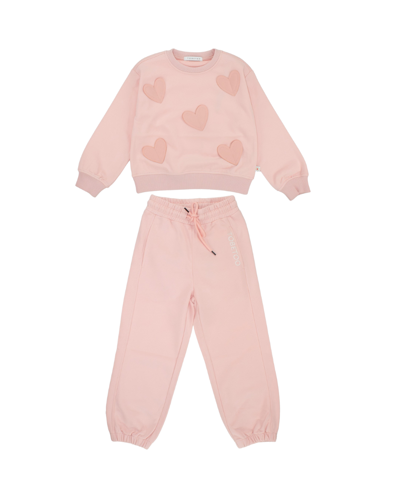 Completo Tobetoo rosa con applicazioni cuore tono su tono TB905W25 CIP Tobetoo 