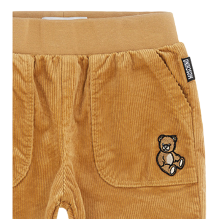 Pantalone in velluto Moschino cammello con patch orsetto MUP05I 20351 Moschino 