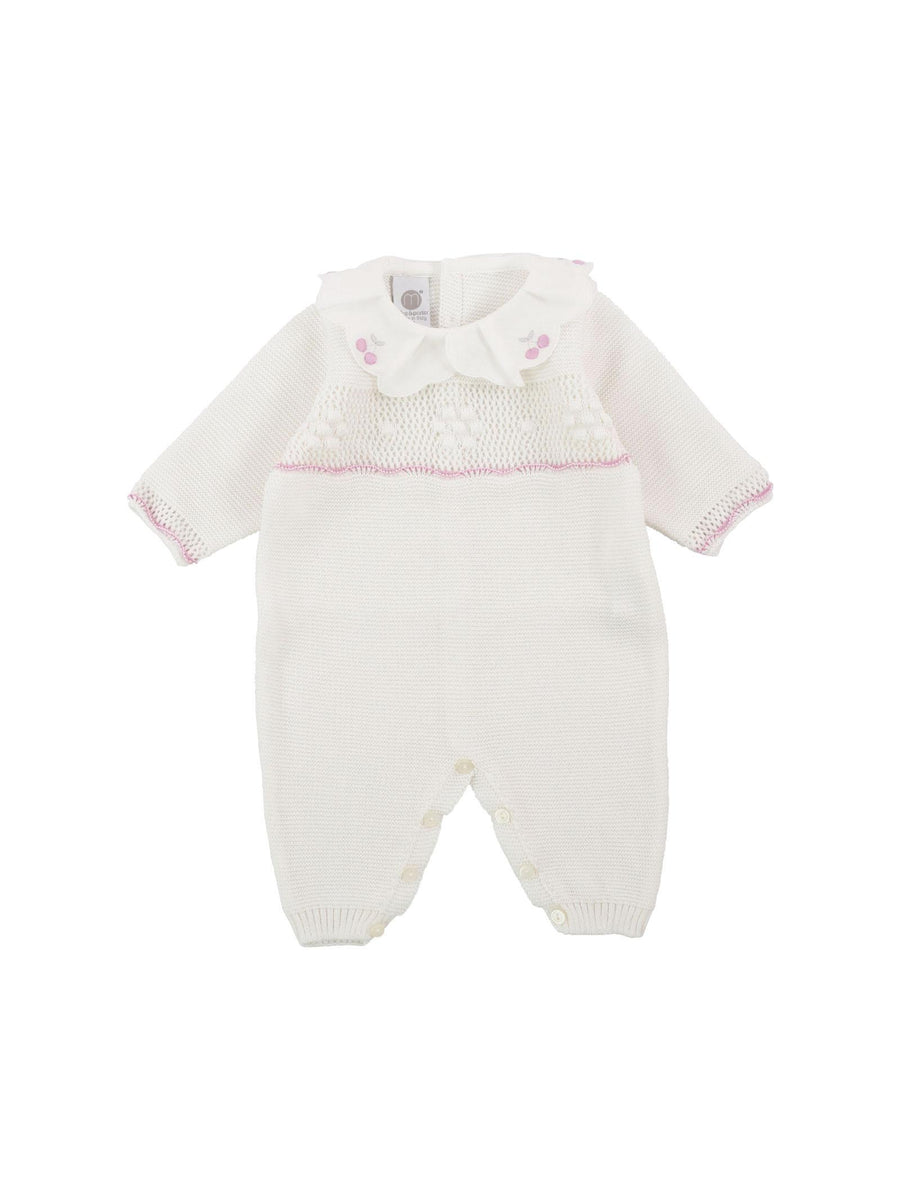 Tutina bianco con ricamo ciliegia EL1010 C261 Marlù 