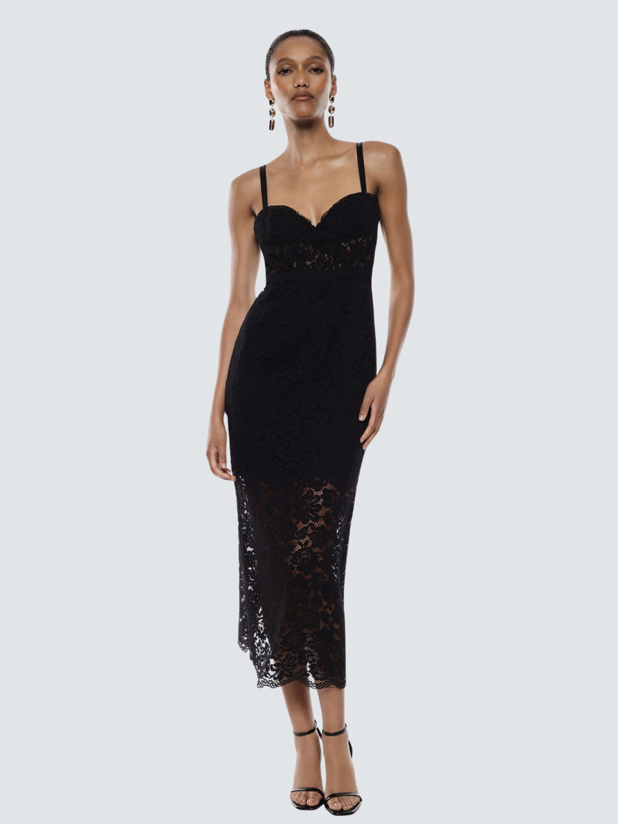 Abito midi Imperial nero in pizzo AFVZKMA NERO Imperial 