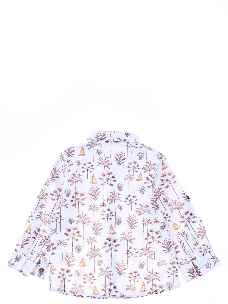 Camicia azzurra con stampa C0564 SKY Alessandrini 