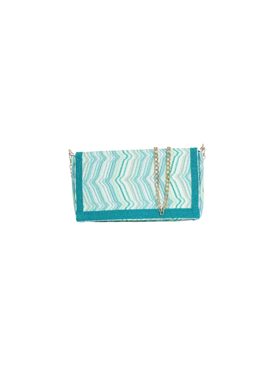 Pochette Pho Firenze verde acqua chevron 8021021 FROZEN PHO FIRENZE 