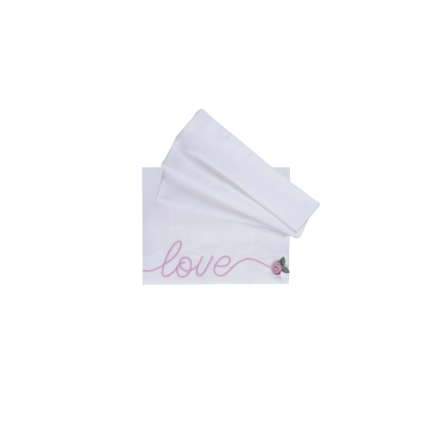 Lenzuolo Marlù bianca con ricamo "love" IN19LE C299 Marlù 
