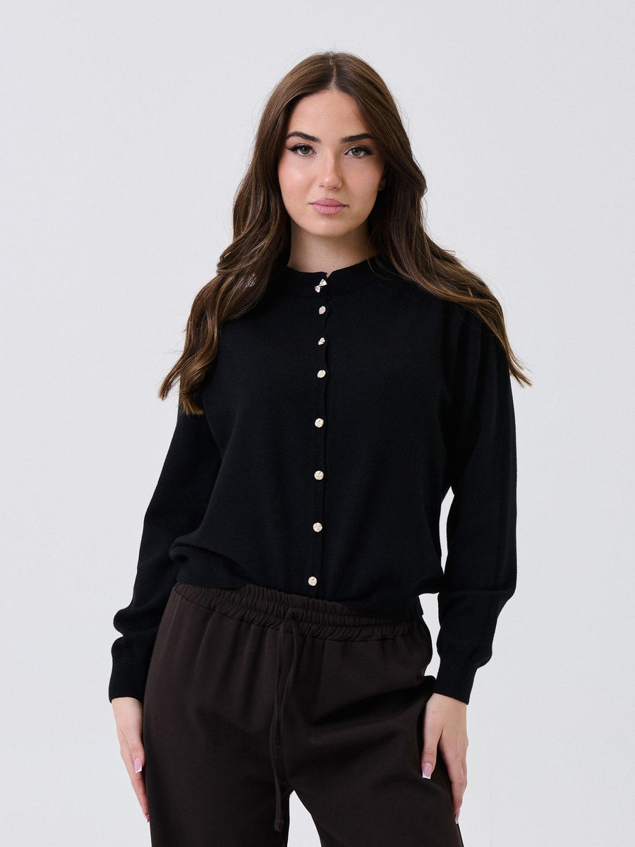 Cardigan Armoire nero con bottoni gioiello IT1615 NERO Armoire 