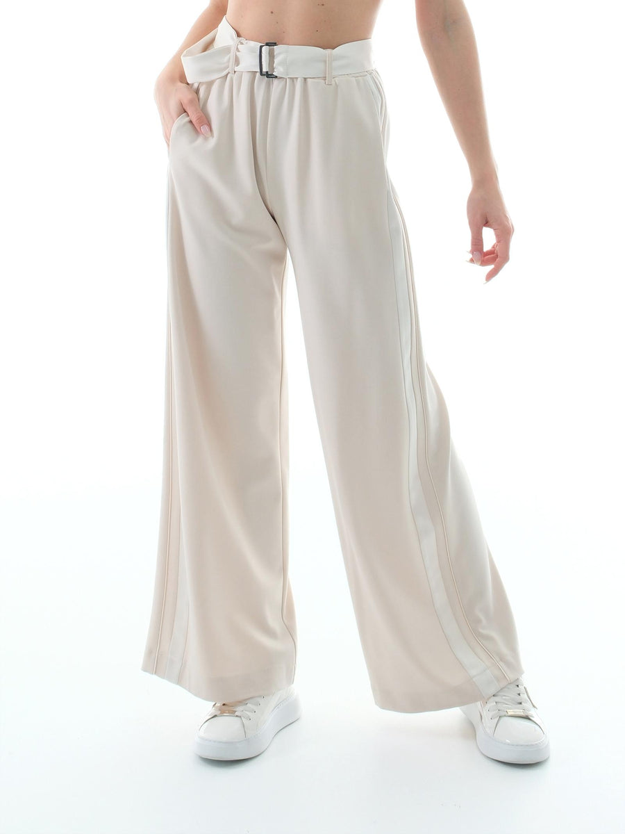 Pantalone Imperial burro con inserti in raso P5T7JHZ BURRO Imperial 
