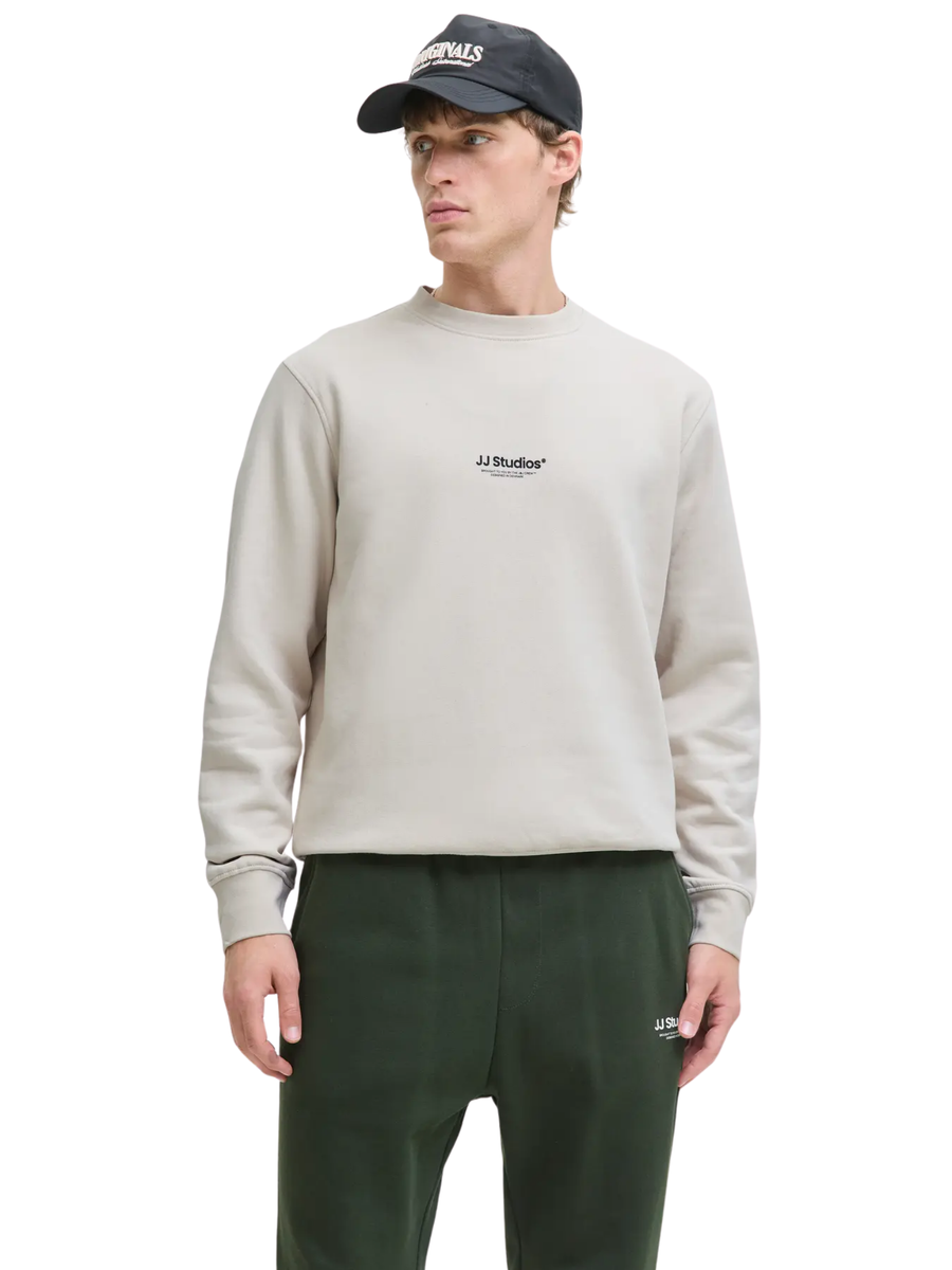 Felpa Jack & Jones panna con stampa a contrasto 12278791 Moonbeam Jack & Jones 