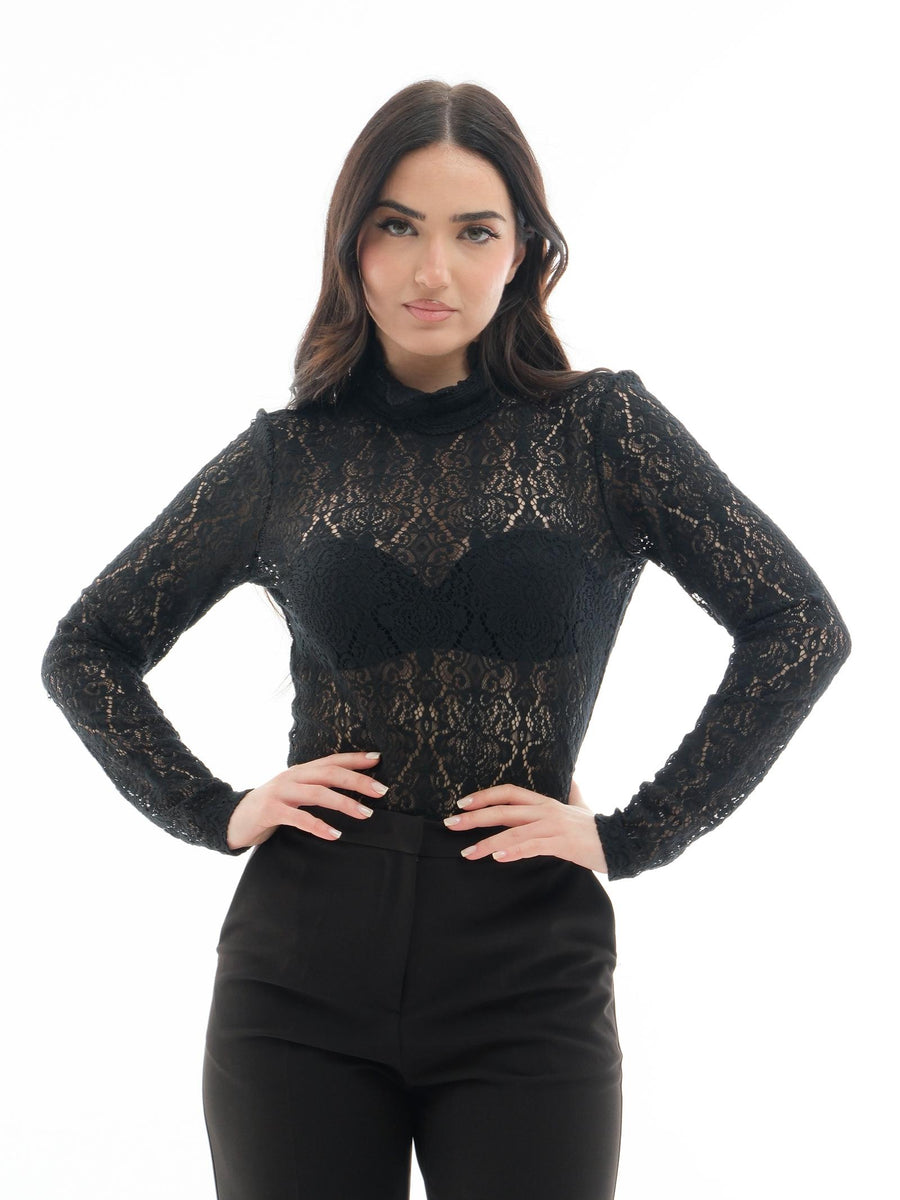 Body Haveone nero in pizzo con schiena scoperta BMAN004 NERO Haveone 