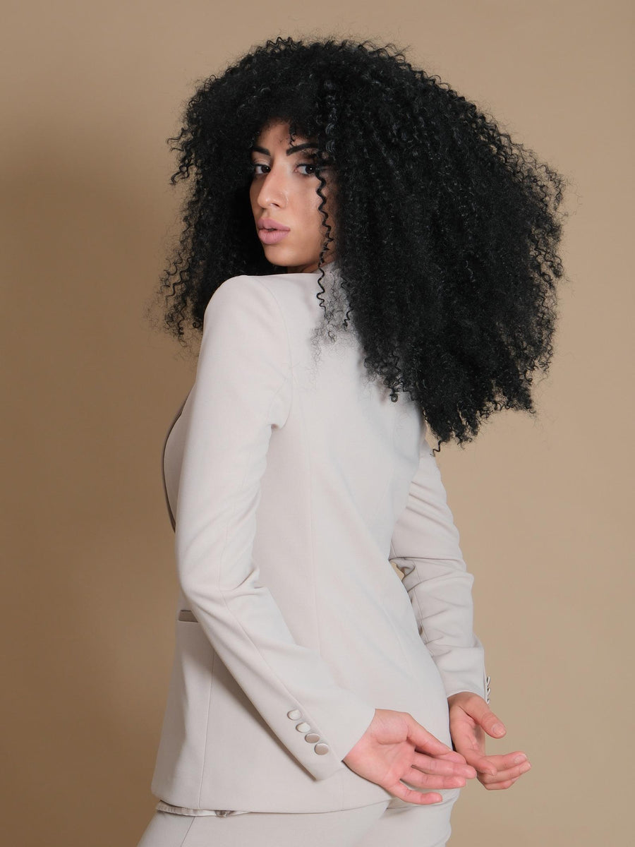 Giacca Imperial beige luna smoking rever in raso JAQ0IAW BEIGE LUNA Imperial 