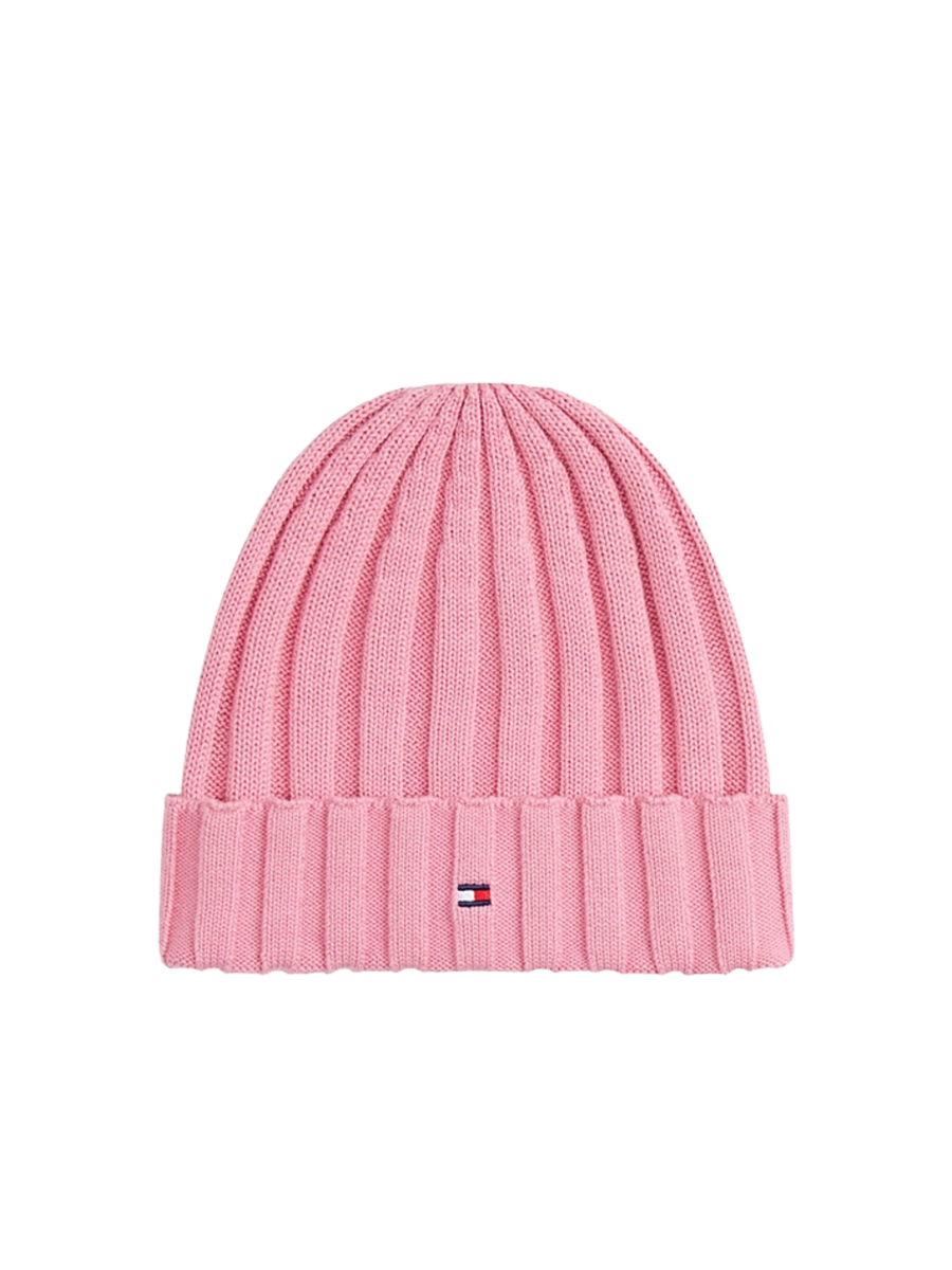 Berretto Essential Tommy Hilfiger rosa a coste larghe AU0AU02004 THC Tommy Hilfiger 