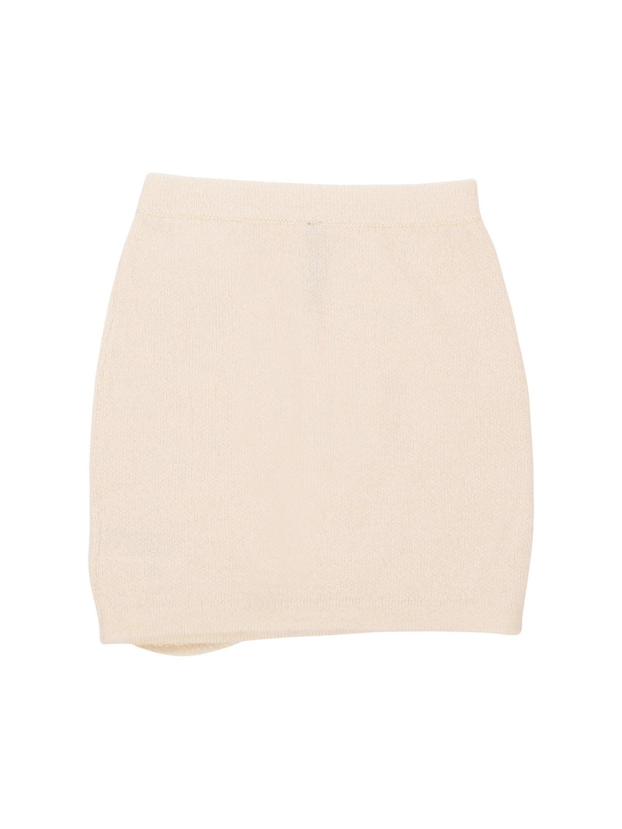 Gonna bambina Manila Grace in maglia latte con ruches MFJF24G184 LATTE Manila Grace 