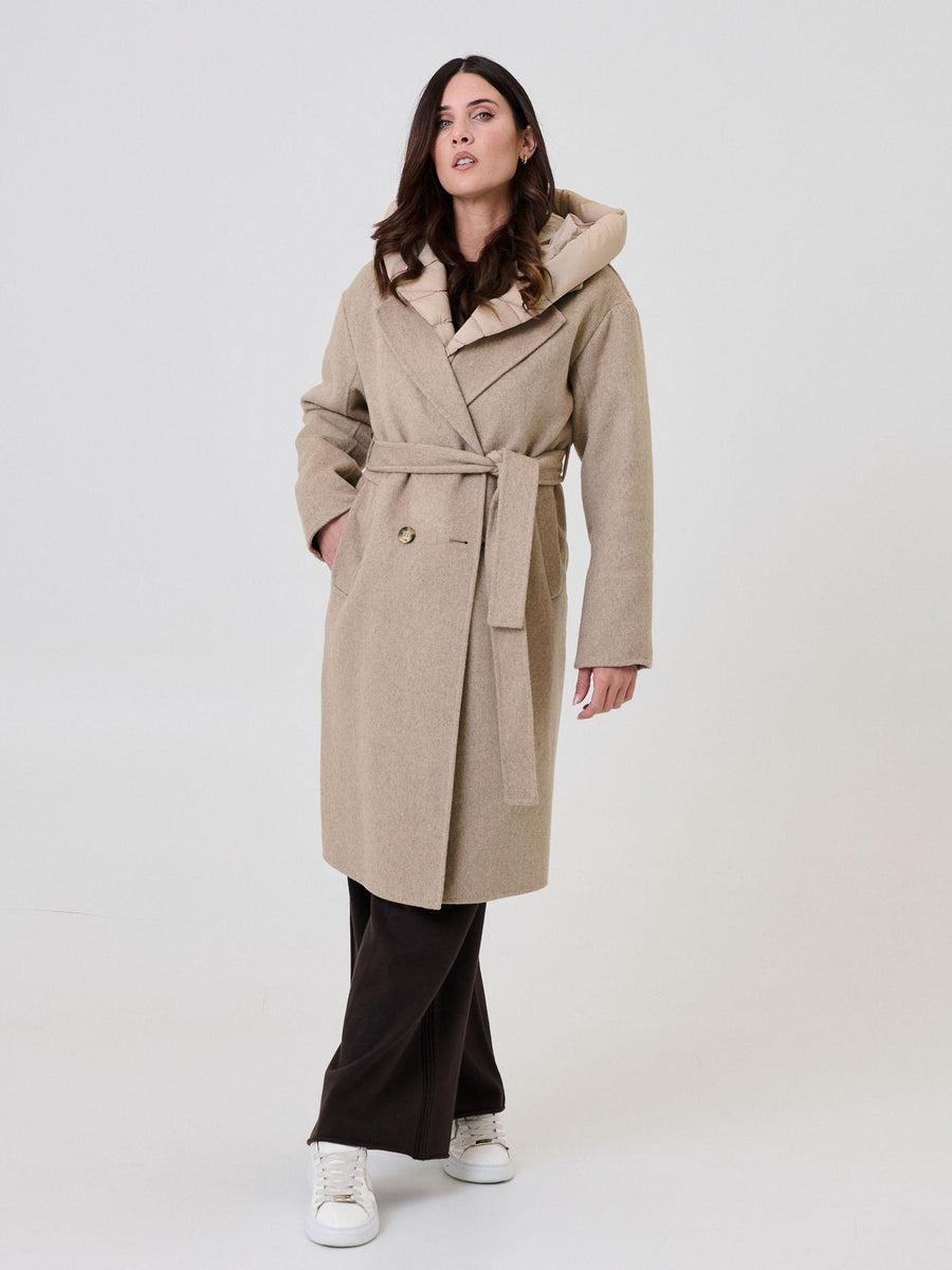 Cappotto piumino con fusciacca Vicolo taupe TF0028 FU107 Vicolo 