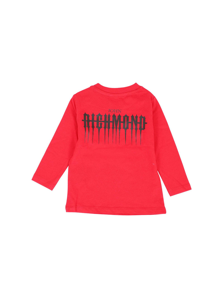T-Shirt John Richmond rossa con logo gotico frontale e posteriore RIA24070TS RED John Richmond 