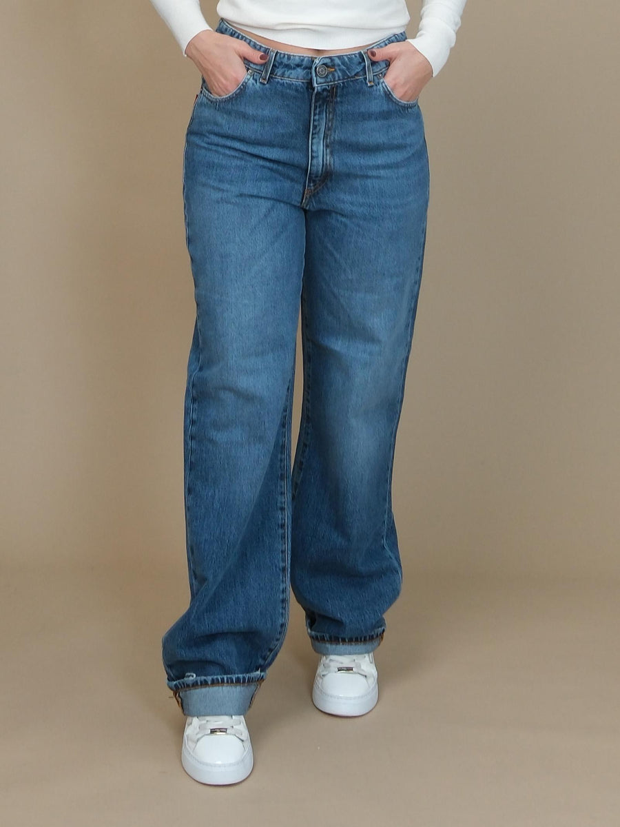 Jeans Patriòt a palazzo blu in denim PLZM23 DNM Patriot 