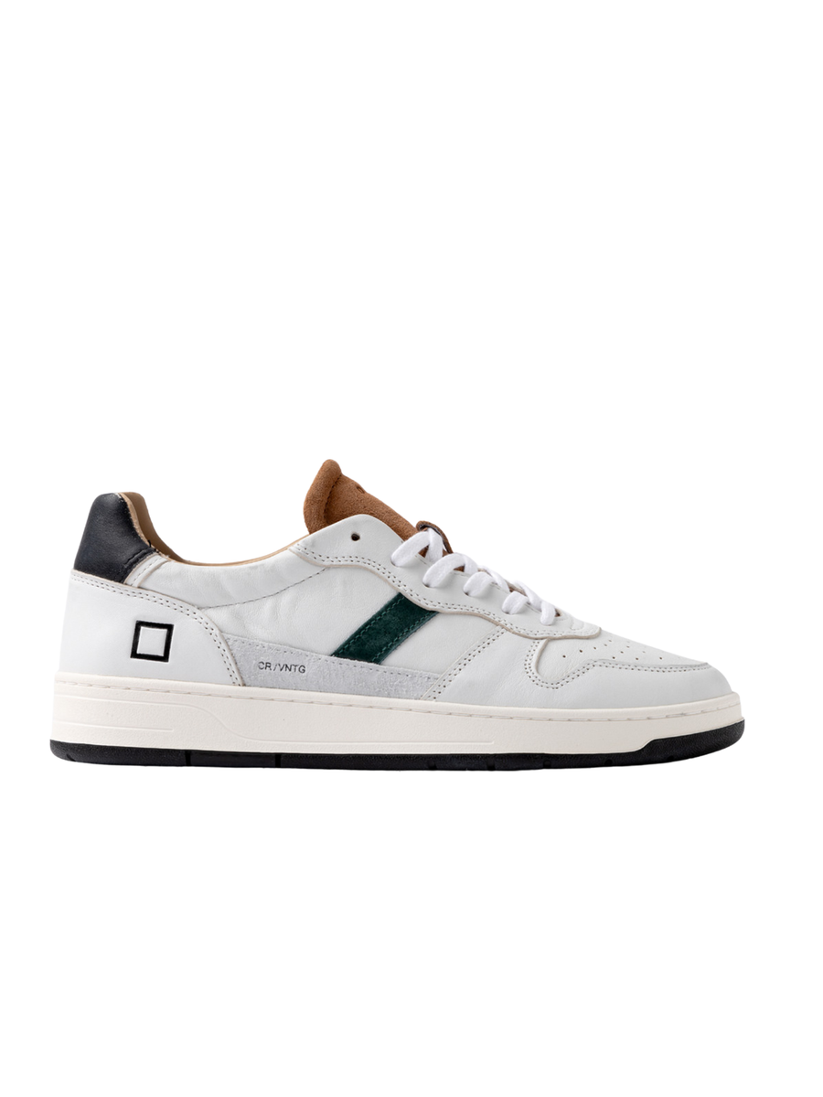 Sneakers "Court 2.0" D.a.t.e. vintage bianco e cuoio M431-C2-VN WI Date 